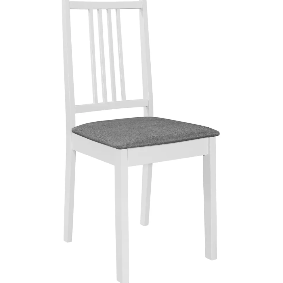 vidaXL Eetkamerstoelen met kussens 2 st massief hout wit