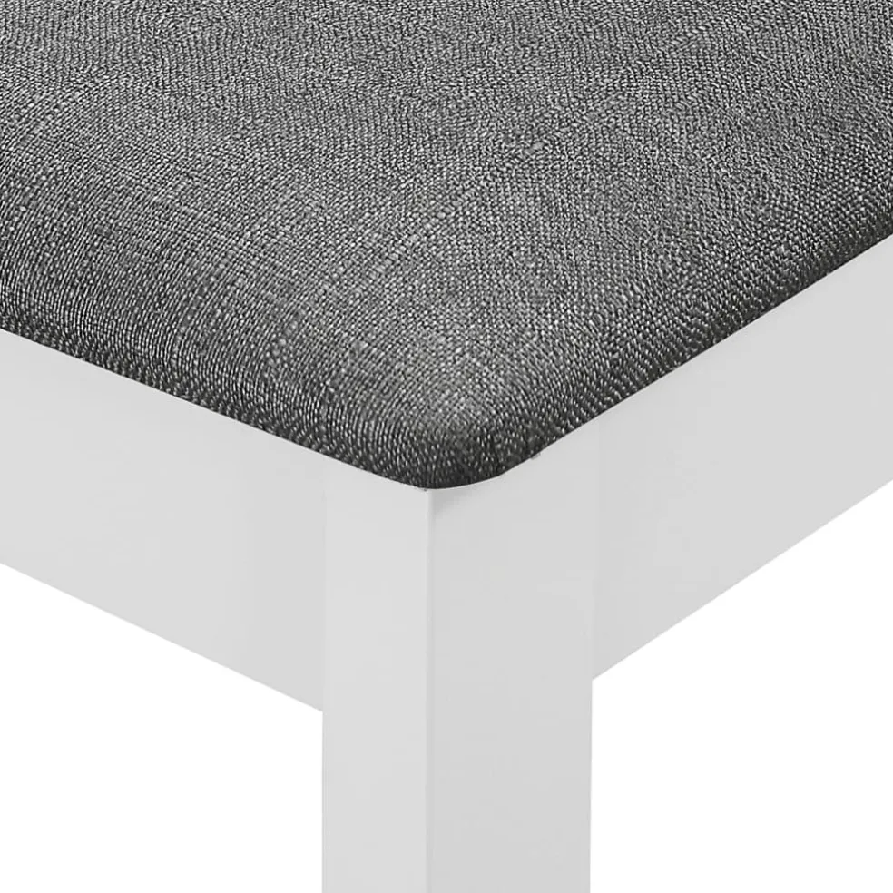 vidaXL Eetkamerstoelen met kussens 2 st massief hout wit