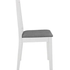 vidaXL Eetkamerstoelen met kussens 2 st massief hout wit