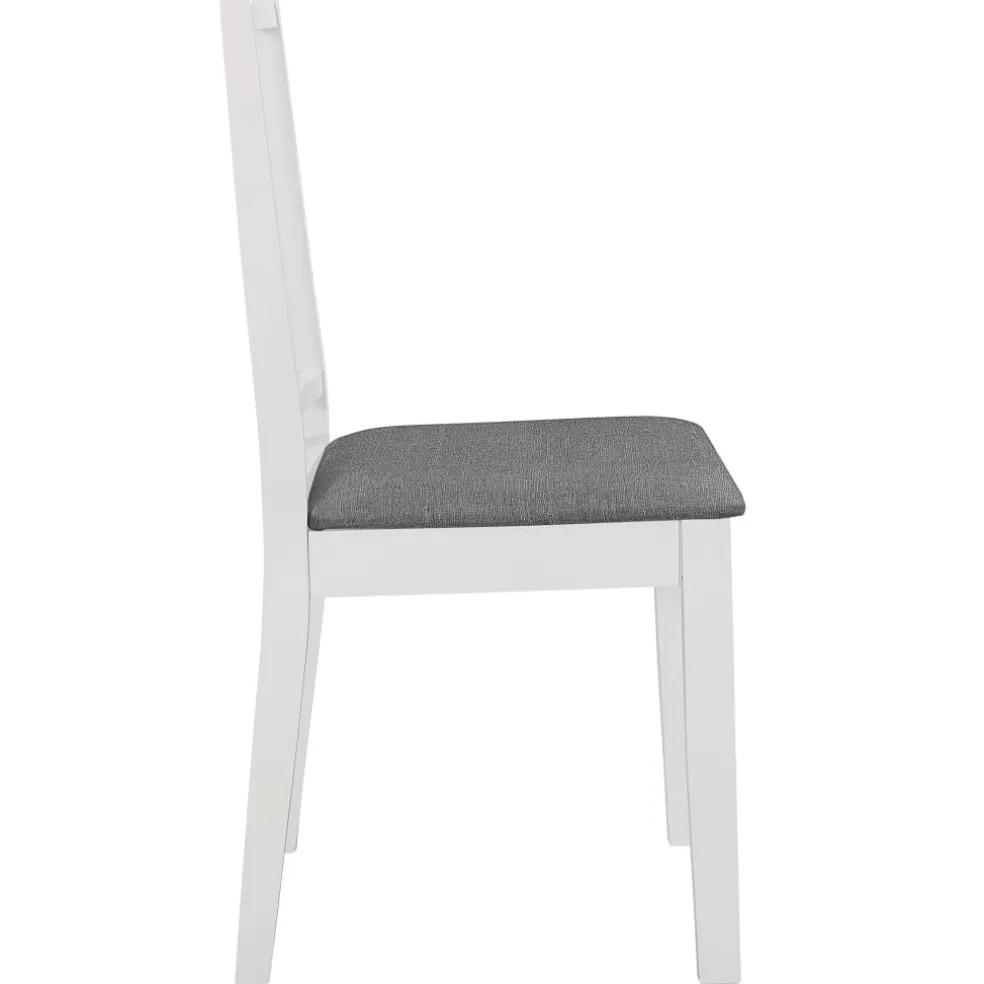vidaXL Eetkamerstoelen met kussens 2 st massief hout wit