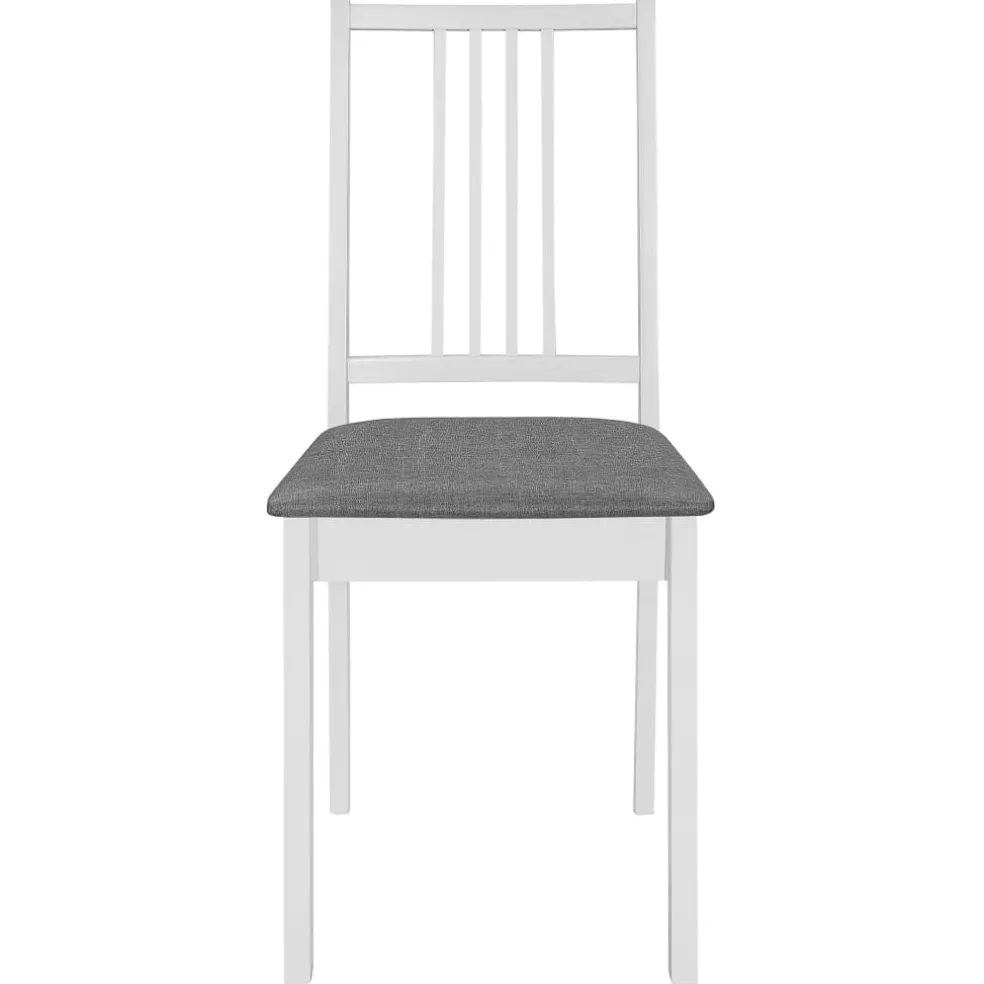 vidaXL Eetkamerstoelen met kussens 2 st massief hout wit