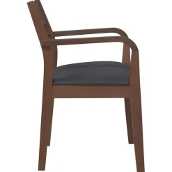 vidaXL Eetkamerstoelen met kussens 2 st massief hout rubber bruin