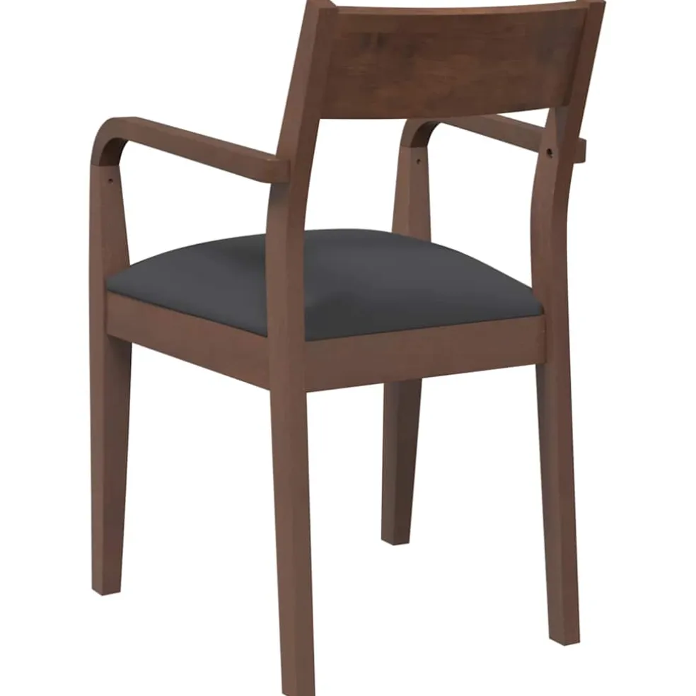 vidaXL Eetkamerstoelen met kussens 2 st massief hout rubber bruin