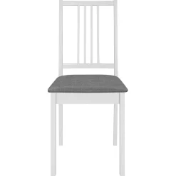 vidaXL Eetkamerstoelen met kussens 4 st massief hout wit