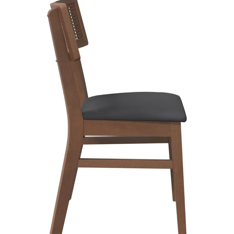 vidaXL Eetkamerstoelen met kussens 2 st massief hout rubber bruin