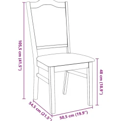 vidaXL Eetkamerstoelen met kussens 2 stuks massief hout rubber