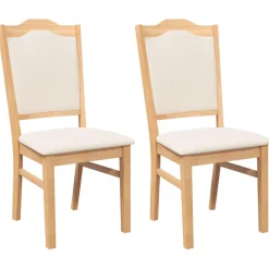 vidaXL Eetkamerstoelen met kussens 2 stuks massief hout rubber