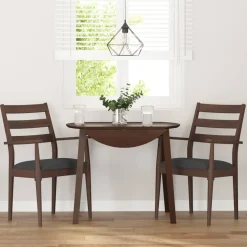 vidaXL Eetkamerstoelen met kussens 2 stuks bruin massief hout rubber