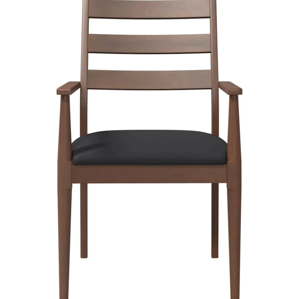 vidaXL Eetkamerstoelen met kussens 2 stuks bruin massief hout rubber