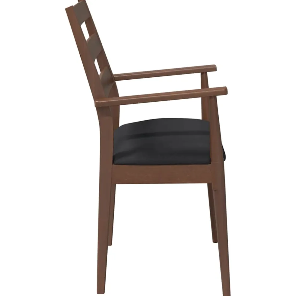 vidaXL Eetkamerstoelen met kussens 2 stuks bruin massief hout rubber