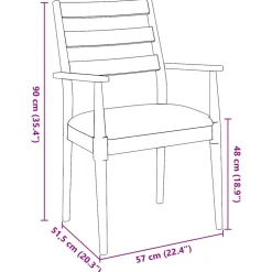 vidaXL Eetkamerstoelen met kussens 2 stuks bruin massief hout rubber