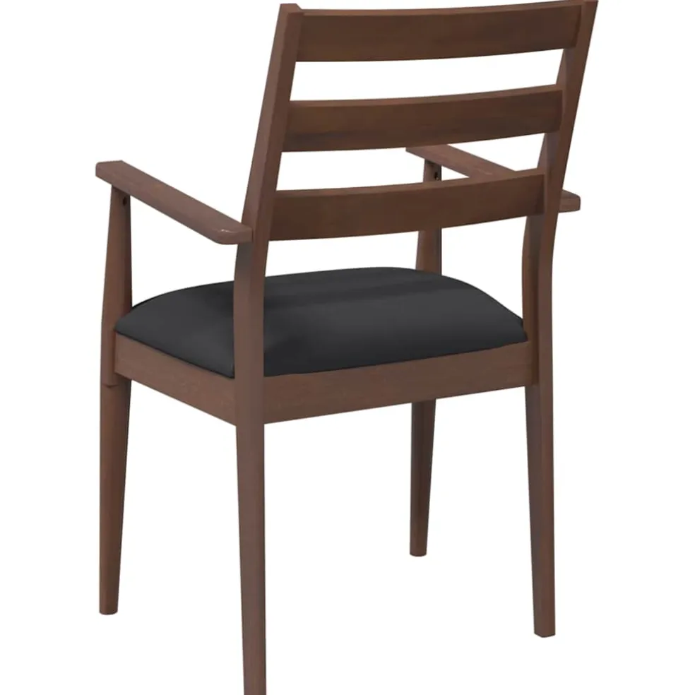 vidaXL Eetkamerstoelen met kussens 2 stuks bruin massief hout rubber