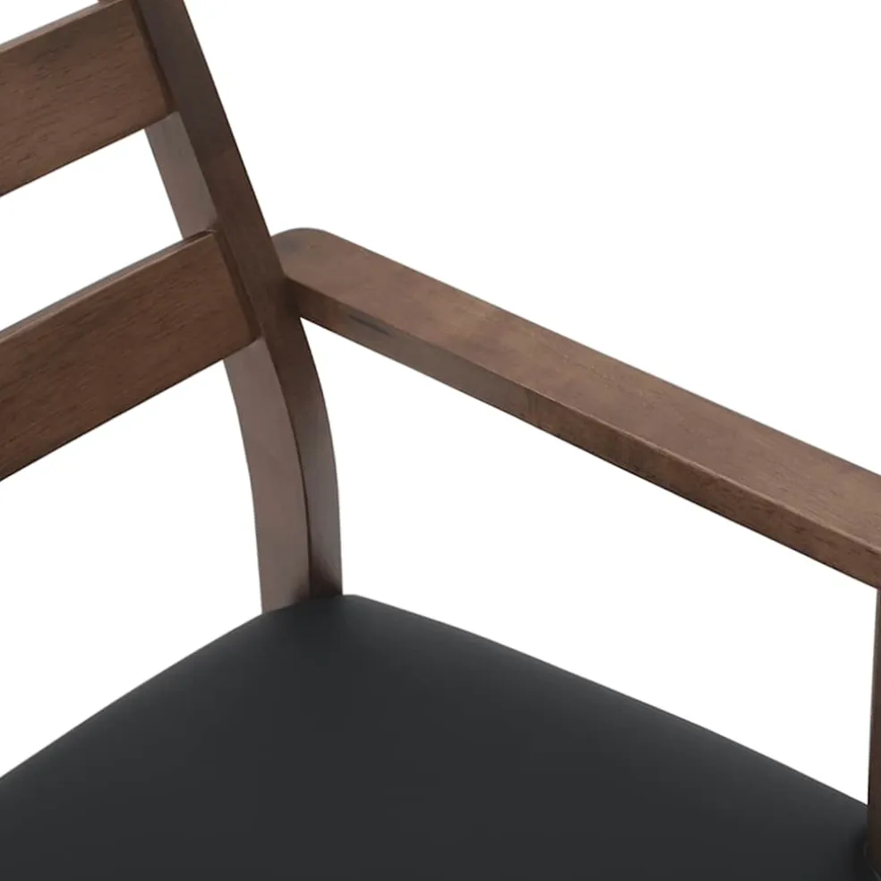 vidaXL Eetkamerstoelen met kussens 2 stuks bruin massief hout rubber