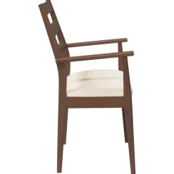 vidaXL Eetkamerstoelen met kussens 2 stuks bruin massief hout rubber