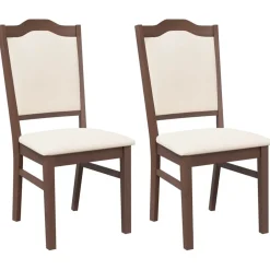 vidaXL Eetkamerstoelen met kussens 2 stuks bruin massief hout rubber