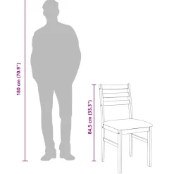 vidaXL Eetkamerstoelen met kussens 2 st massief hout rubber bruin