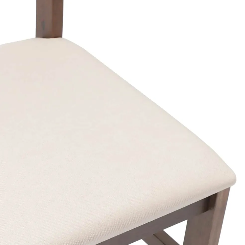 vidaXL Eetkamerstoelen met kussens 2 st massief hout rubber bruin