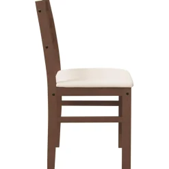 vidaXL Eetkamerstoelen met kussens 2 st massief hout rubber bruin