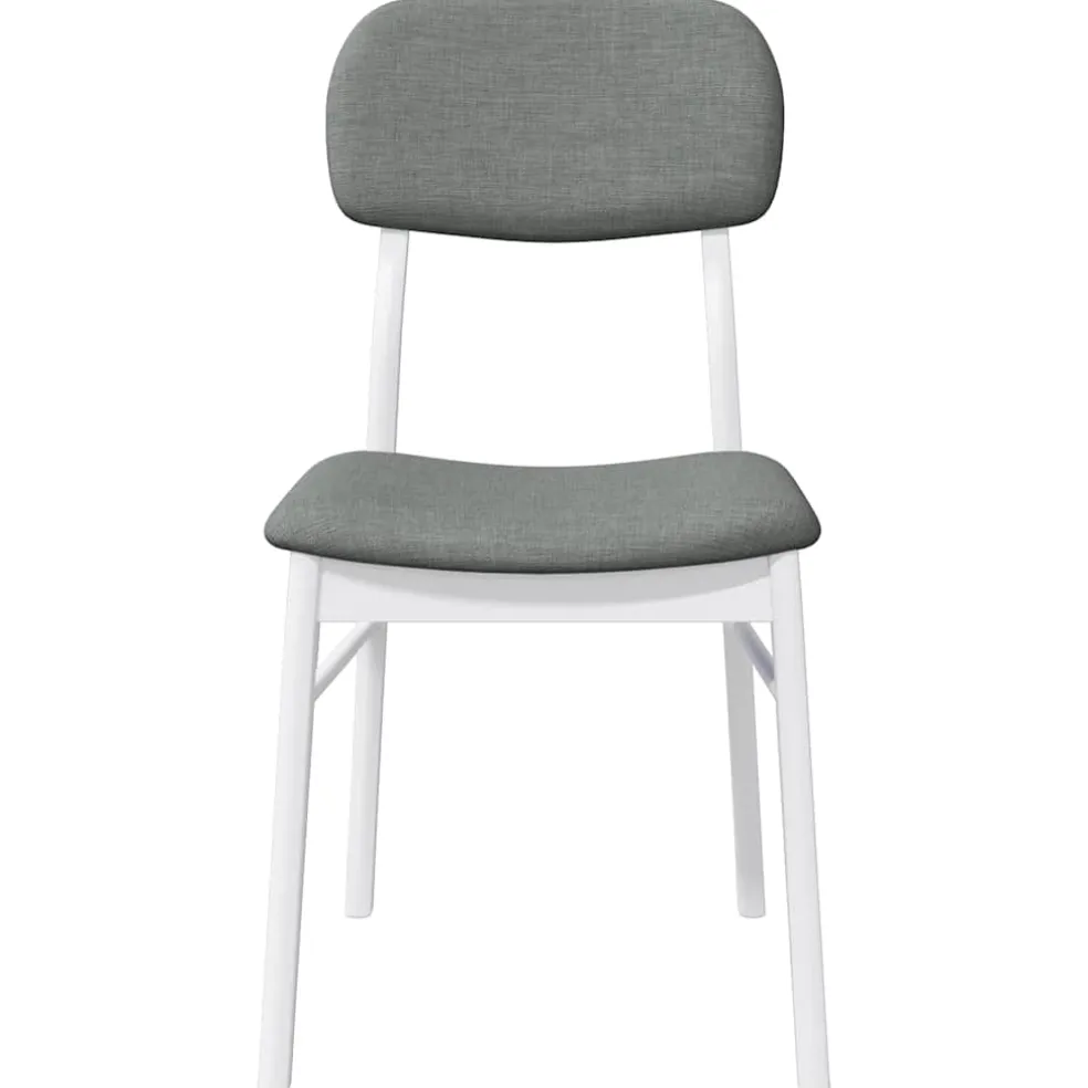 vidaXL Eetkamerstoelen met kussens 2 st massief hout rubber wit