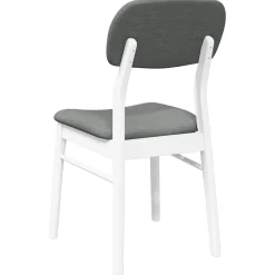 vidaXL Eetkamerstoelen met kussens 2 st massief hout rubber wit