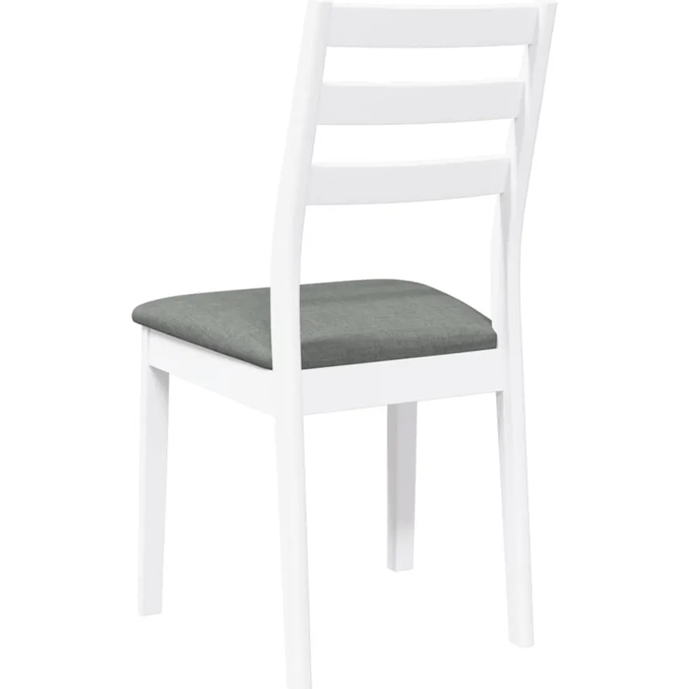 vidaXL Eetkamerstoelen met kussens 2 st massief hout rubber wit
