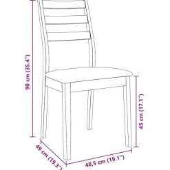 vidaXL Eetkamerstoelen met kussens 2 st massief hout rubber wit