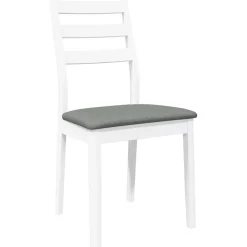 vidaXL Eetkamerstoelen met kussens 2 st massief hout rubber wit