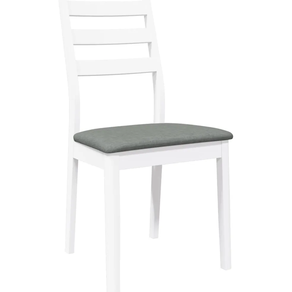 vidaXL Eetkamerstoelen met kussens 2 st massief hout rubber wit