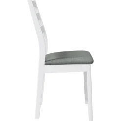 vidaXL Eetkamerstoelen met kussens 2 st massief hout rubber wit