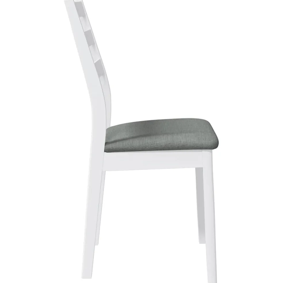 vidaXL Eetkamerstoelen met kussens 2 st massief hout rubber wit