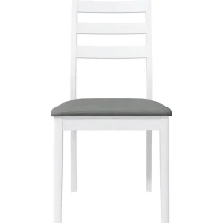 vidaXL Eetkamerstoelen met kussens 2 st massief hout rubber wit