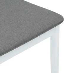 vidaXL Eetkamerstoelen met kussens 2 st massief hout rubber wit
