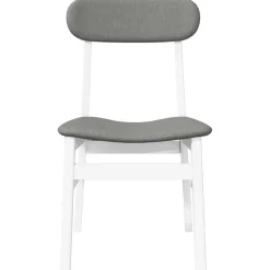 vidaXL Eetkamerstoelen met kussens 2 st massief hout rubber wit