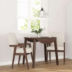 vidaXL Eetkamerstoelen met kussens 2 stuks bruin massief hout rubber