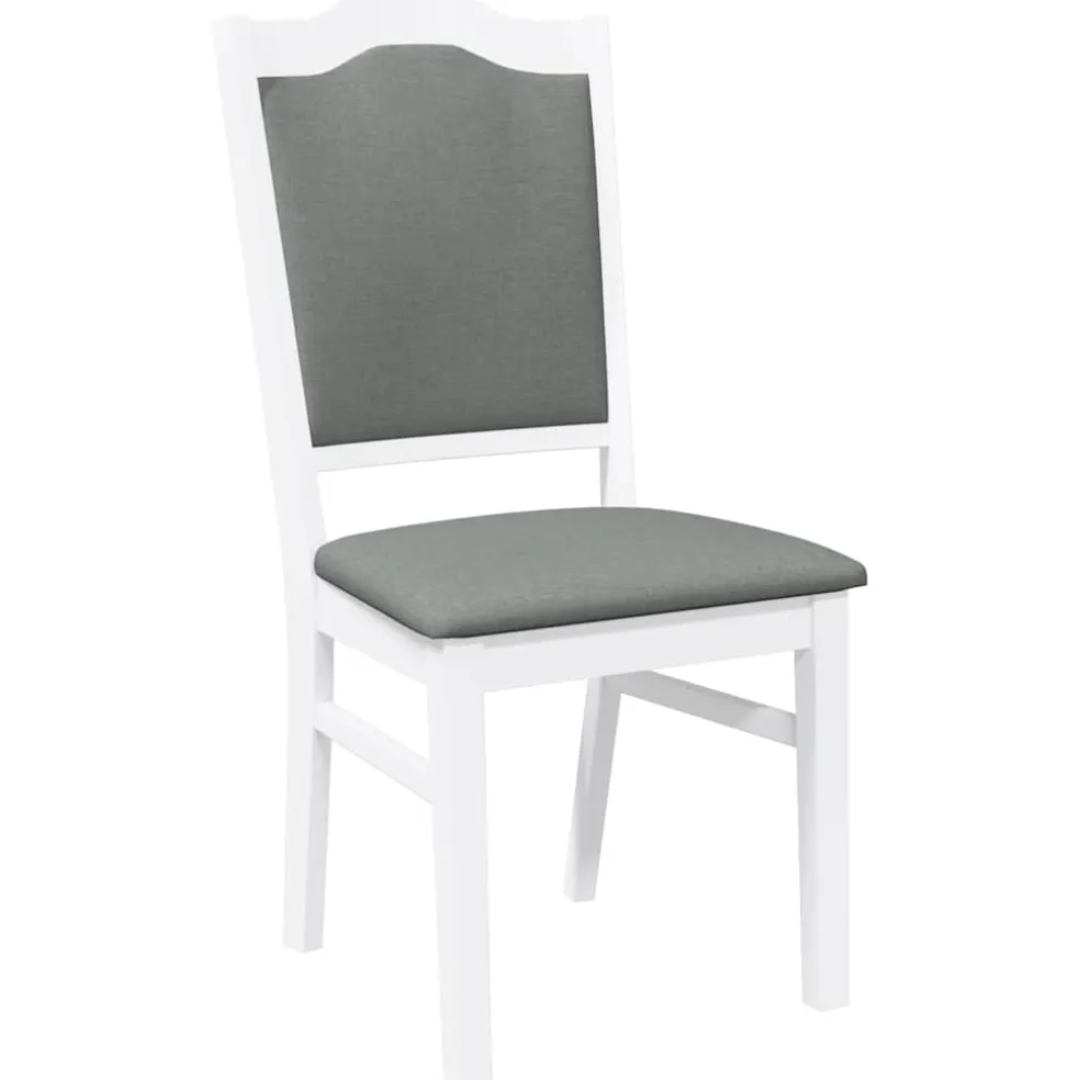 vidaXL Eetkamerstoelen met kussens 2 stuks wit massief hout rubber