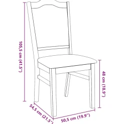 vidaXL Eetkamerstoelen met kussens 2 stuks wit massief hout rubber