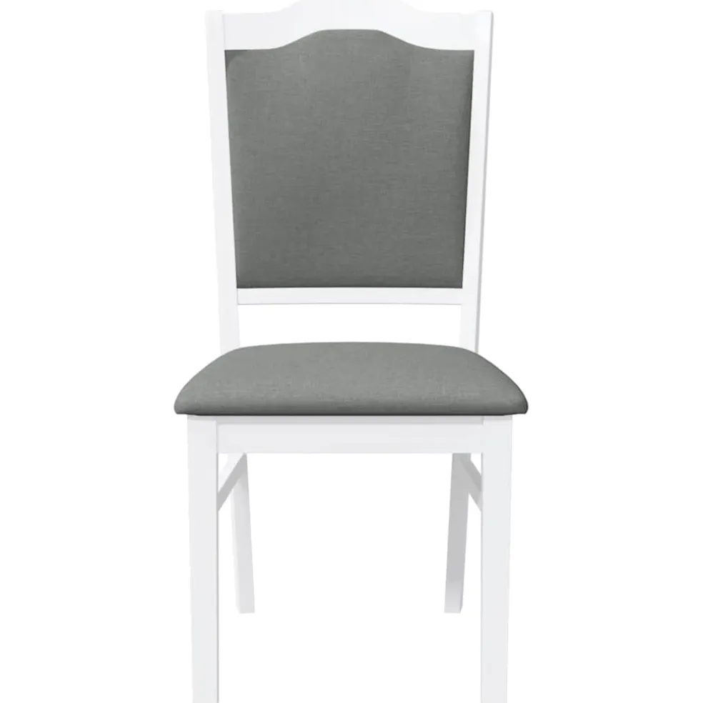 vidaXL Eetkamerstoelen met kussens 2 stuks wit massief hout rubber