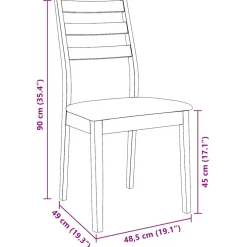 vidaXL Eetkamerstoelen met kussens 2 st massief hout rubber bruin