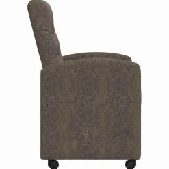 vidaXL Eetkamerstoelen met Wieltjes 2 st Faux suede leer Donkergrijs