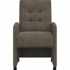 vidaXL Eetkamerstoelen met Wieltjes 2 st Faux suede leer Donkergrijs