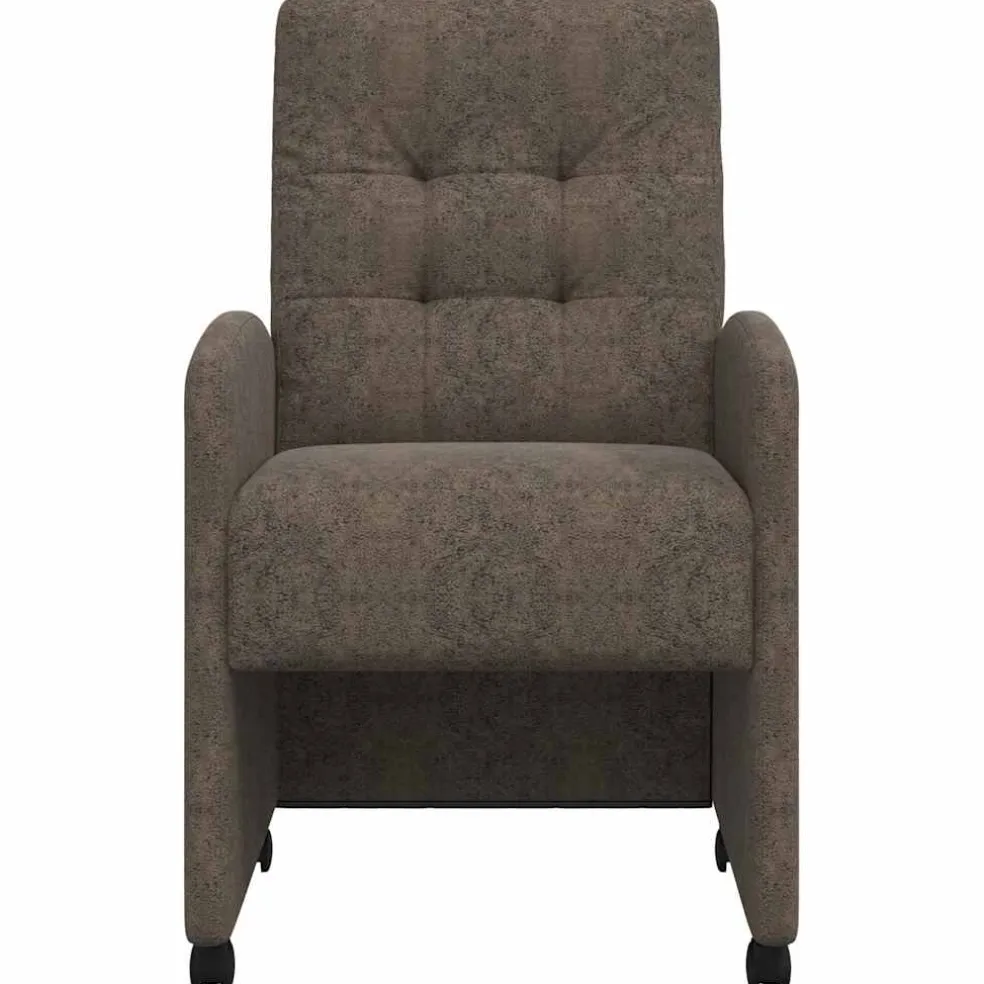 vidaXL Eetkamerstoelen met Wieltjes 2 st Faux suede leer Donkergrijs