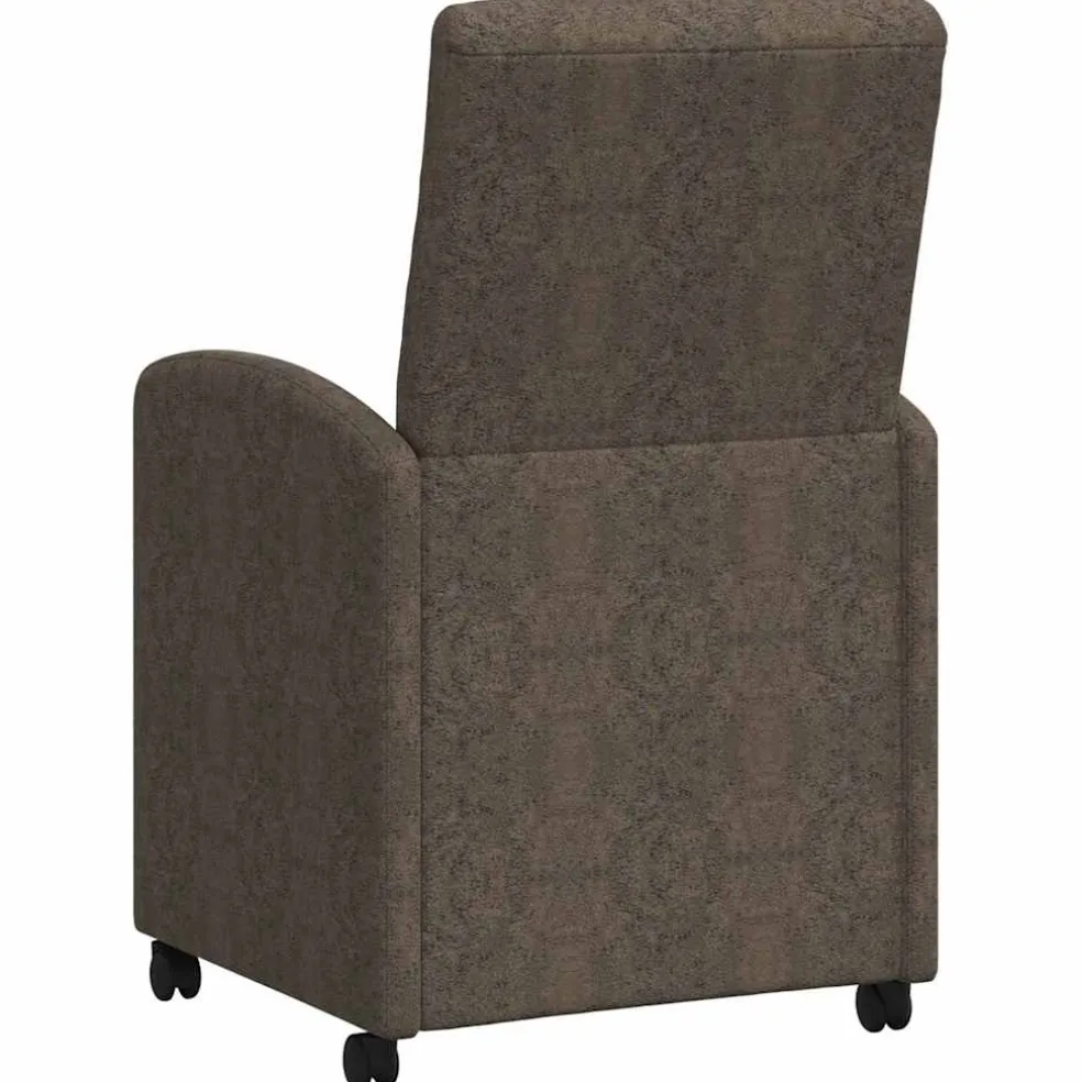 vidaXL Eetkamerstoelen met Wieltjes 2 st Faux suede leer Donkergrijs
