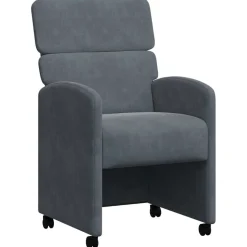 vidaXL Eetkamerstoelen met Wieltjes 2 st Fluweel Donkergrijs