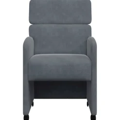 vidaXL Eetkamerstoelen met Wieltjes 2 st Fluweel Donkergrijs