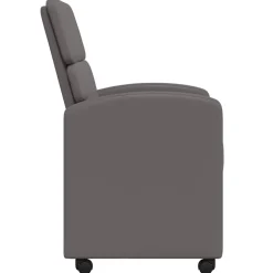 vidaXL Eetkamerstoelen met Wieltjes 2 st Kunstleer Grijs