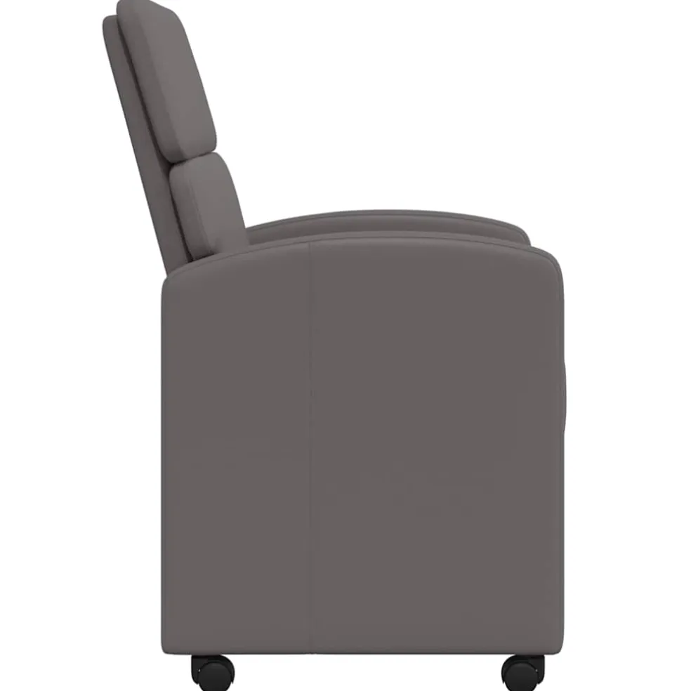 vidaXL Eetkamerstoelen met Wieltjes 2 st Kunstleer Grijs