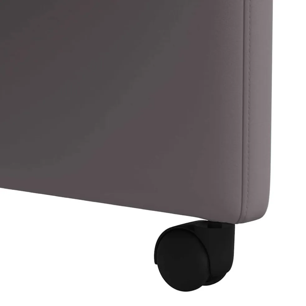 vidaXL Eetkamerstoelen met Wieltjes 2 st Kunstleer Grijs