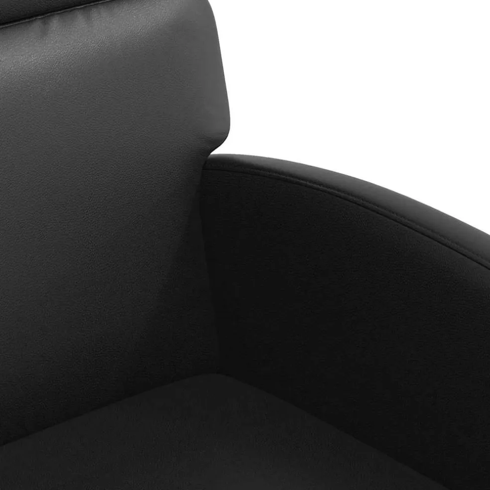 vidaXL Eetkamerstoelen met Wieltjes 2 st Kunstleer Zwart