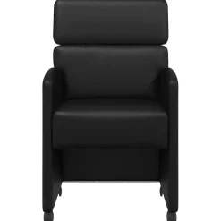 vidaXL Eetkamerstoelen met Wieltjes 2 st Kunstleer Zwart