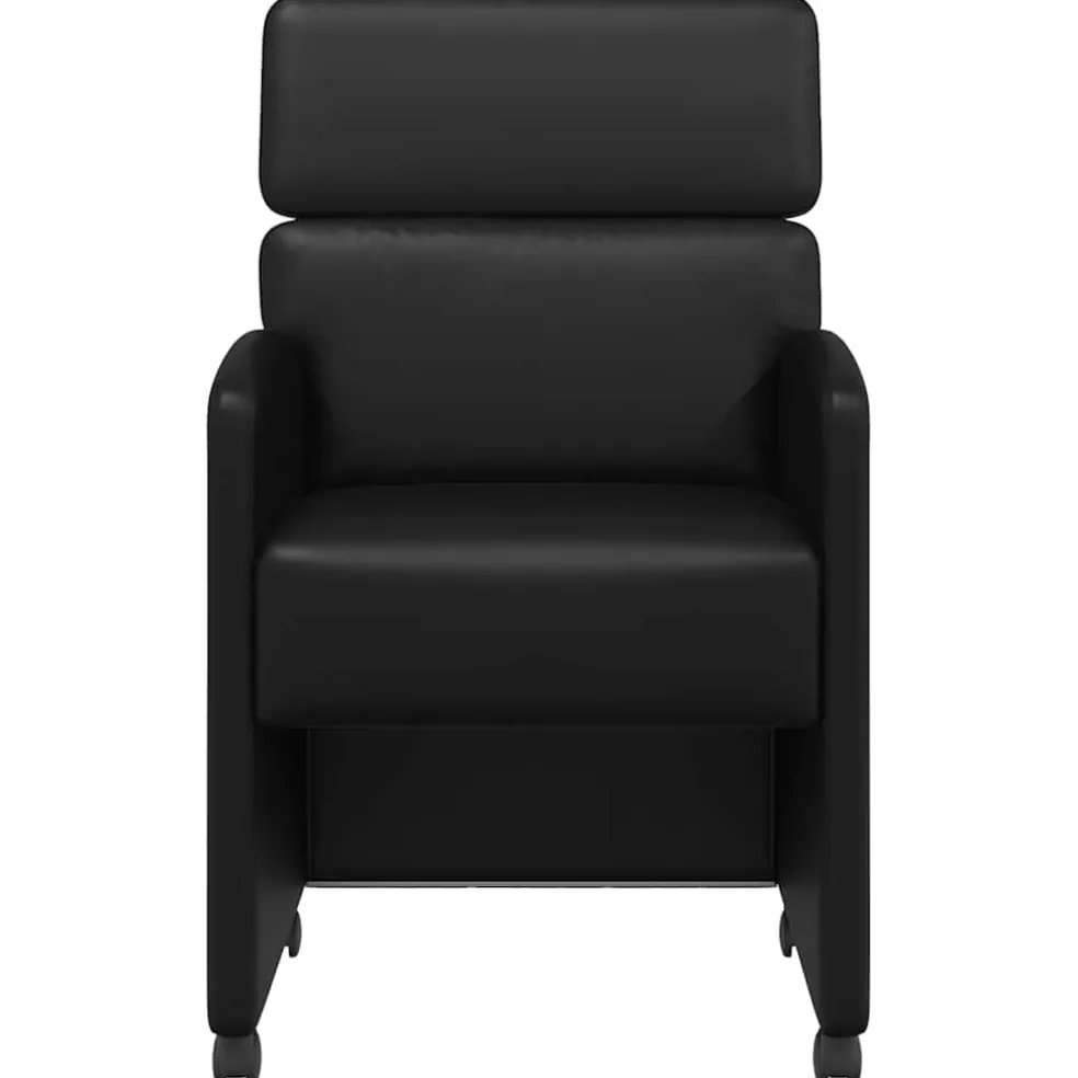 vidaXL Eetkamerstoelen met Wieltjes 2 st Kunstleer Zwart
